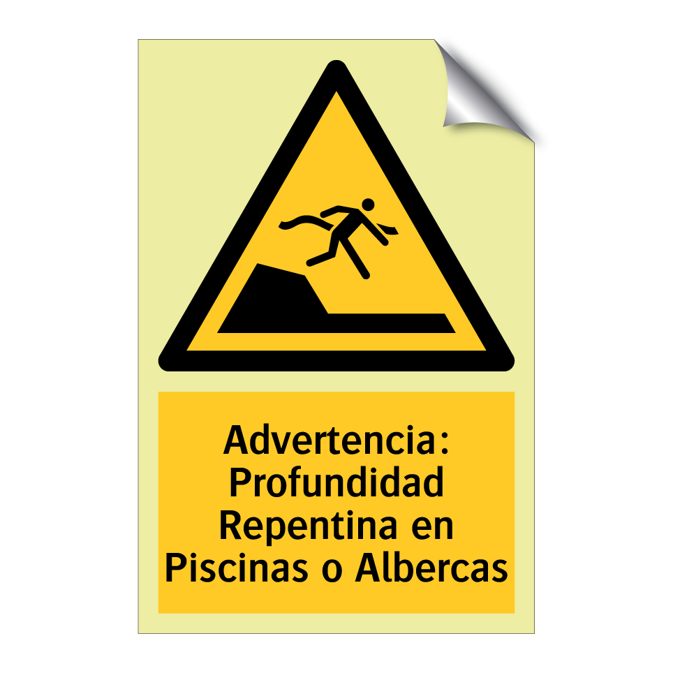 Advertencia: Profundidad Repentina en Piscinas o Albercas