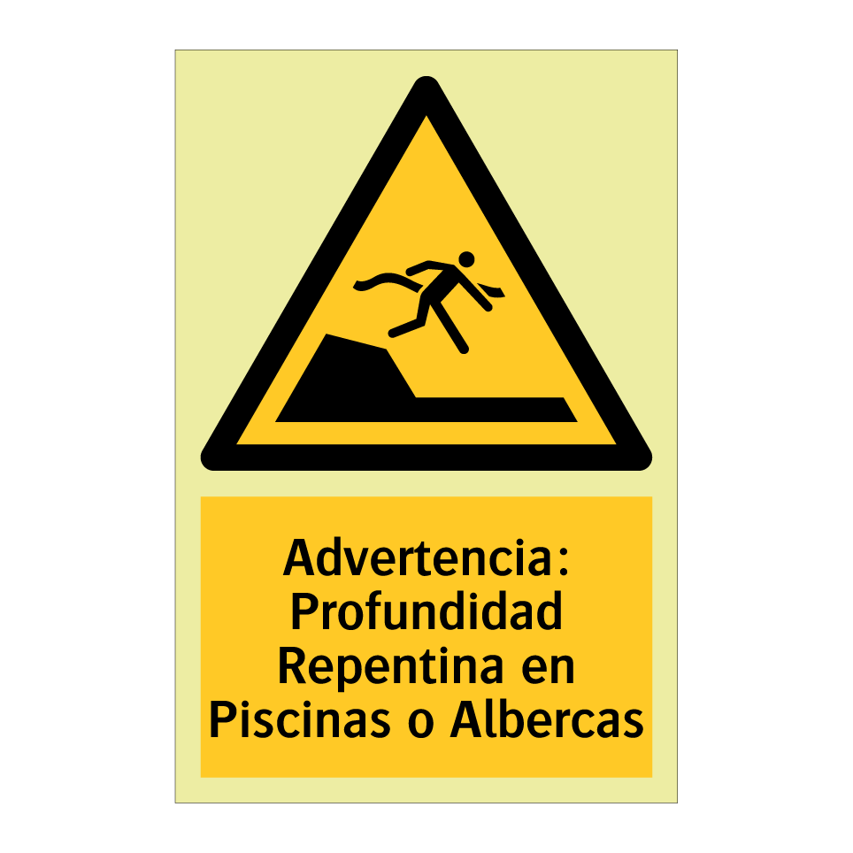 Advertencia: Profundidad Repentina en Piscinas o Albercas