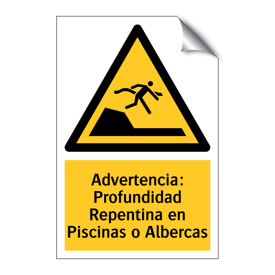 Advertencia: Profundidad Repentina en Piscinas o Albercas