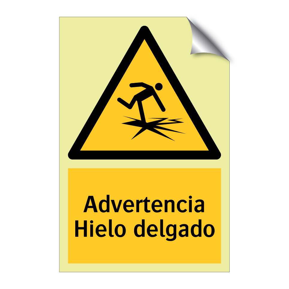Advertencia Hielo delgado