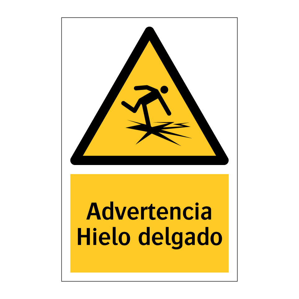 Advertencia Hielo delgado