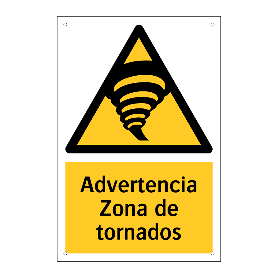 Advertencia Zona de tornados