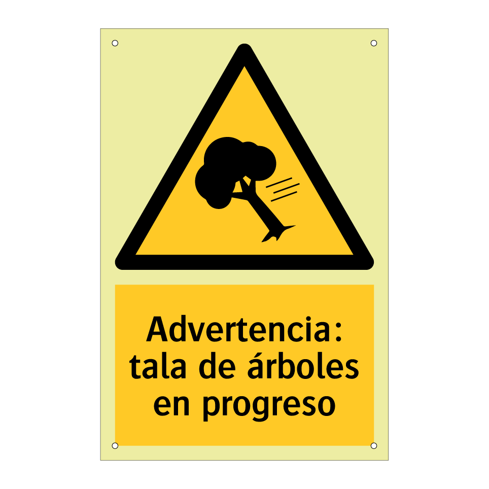 Advertencia: tala de árboles en progreso
