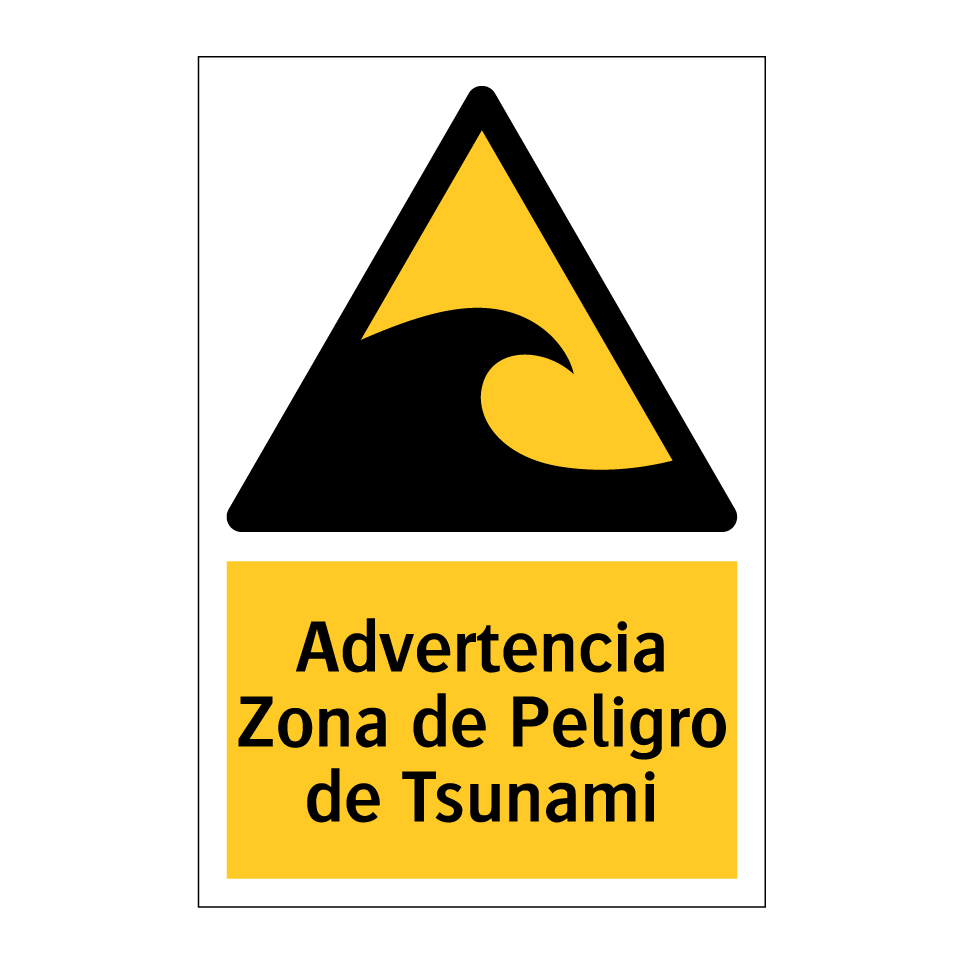 Advertencia Zona de Peligro de Tsunami