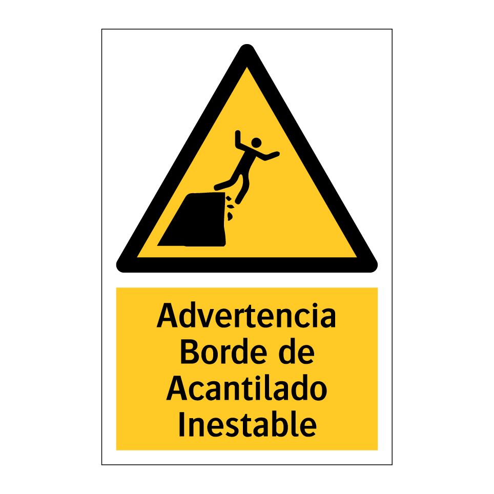 Advertencia Borde de Acantilado Inestable