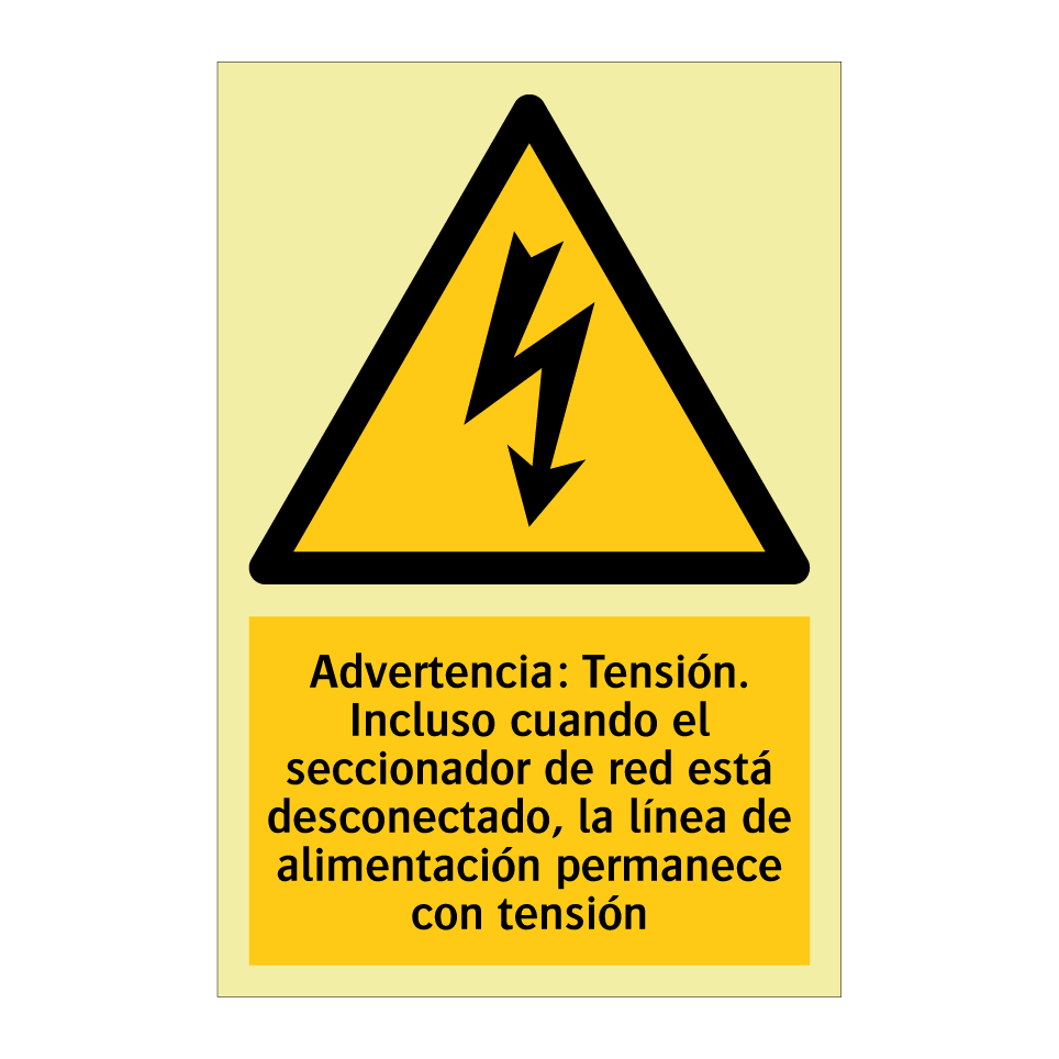 Advertencia: Tensión. Incluso cuando el seccionador de red está desconectado, la línea de alimentación permanece con tensión