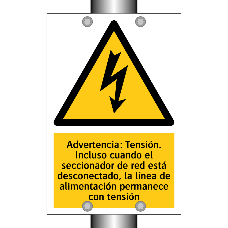 Advertencia: Tensión. Incluso cuando el seccionador de red está desconectado, la línea de alimentación permanece con tensión
