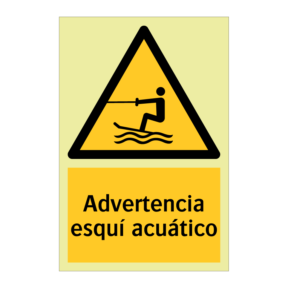Advertencia esquí acuático
