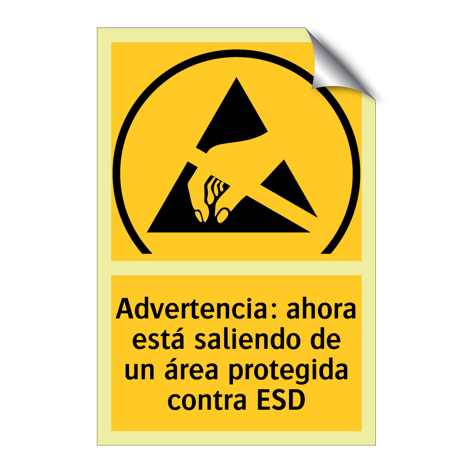 Advertencia: ahora está saliendo de un área protegida contra ESD