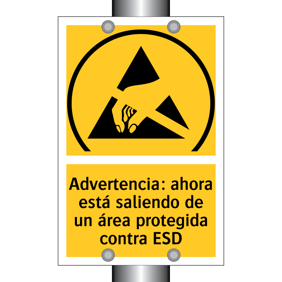 Advertencia: ahora está saliendo de un área protegida contra ESD