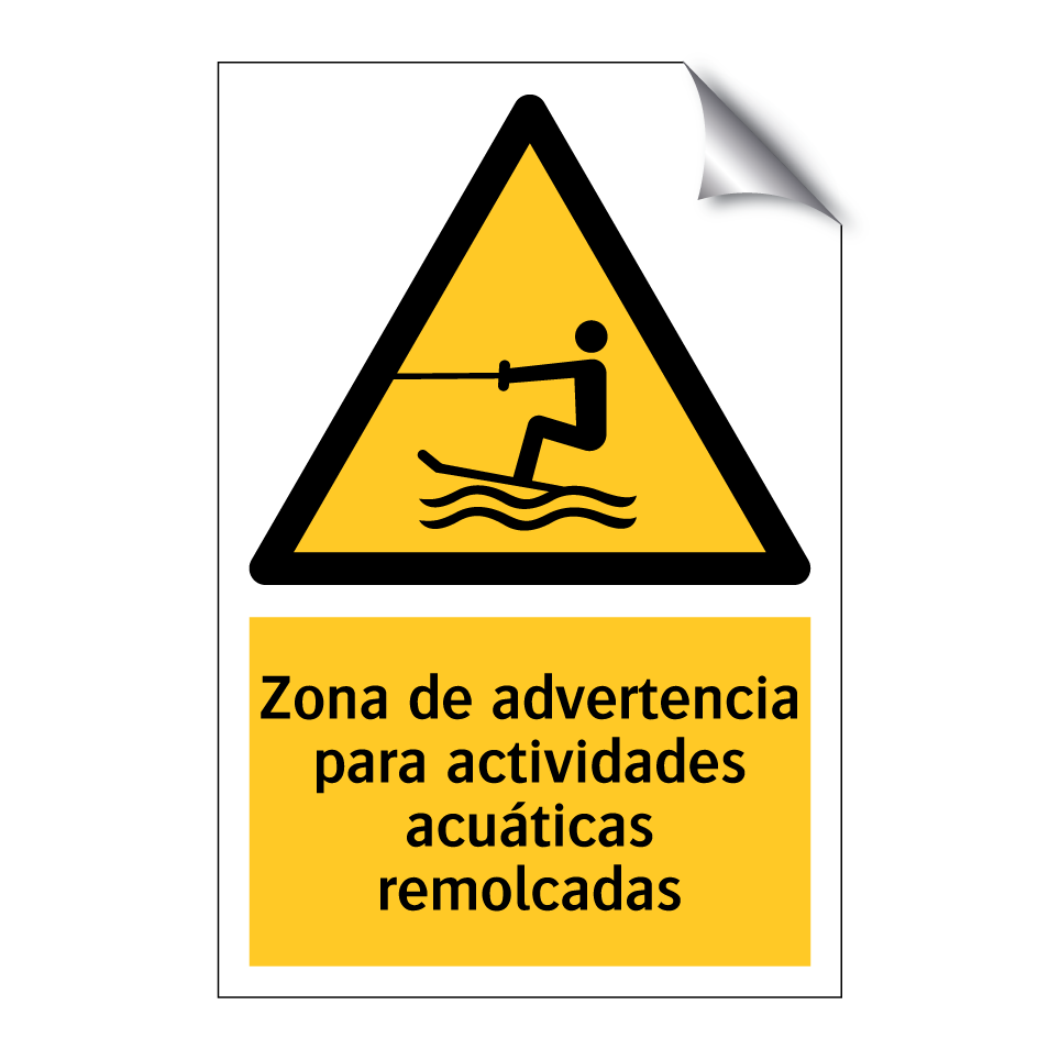 Zona de advertencia para actividades acuáticas remolcadas