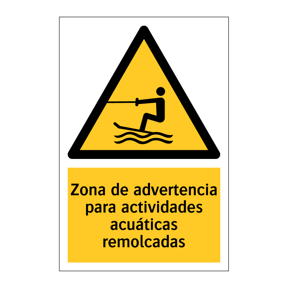 Zona de advertencia para actividades acuáticas remolcadas