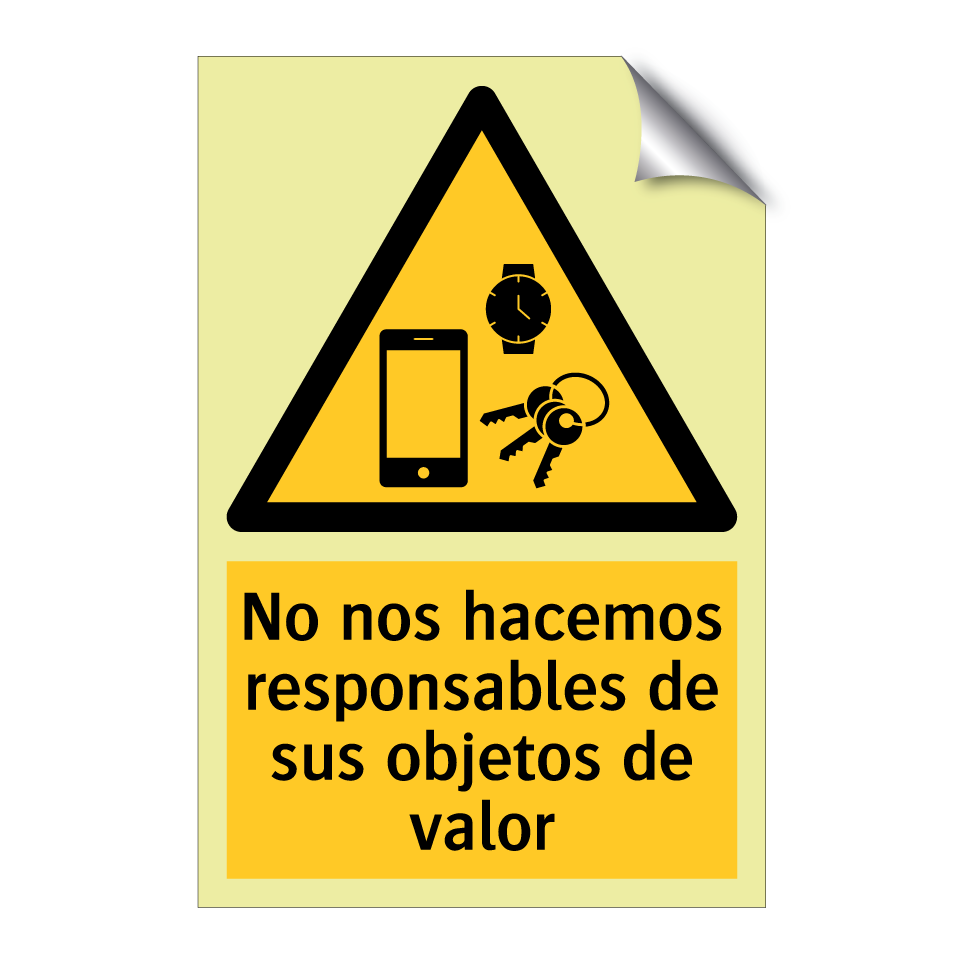 No nos hacemos responsables de sus objetos de valor