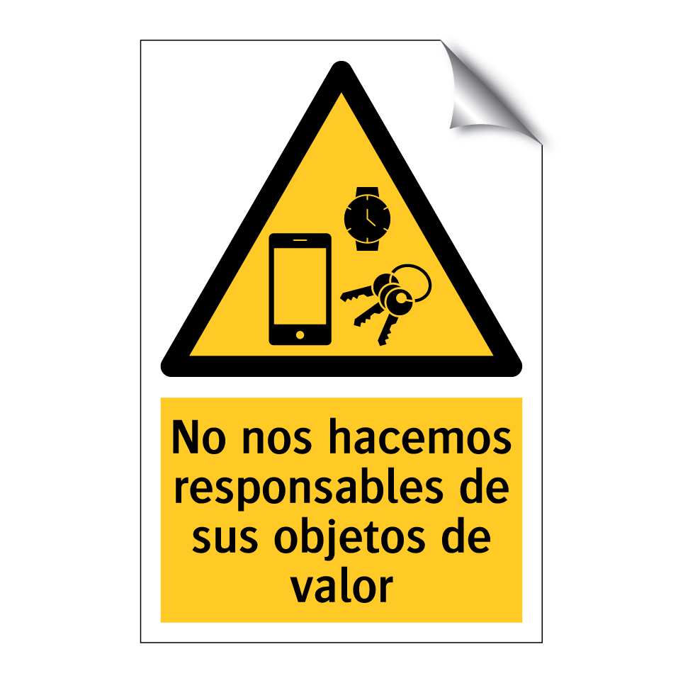 No nos hacemos responsables de sus objetos de valor