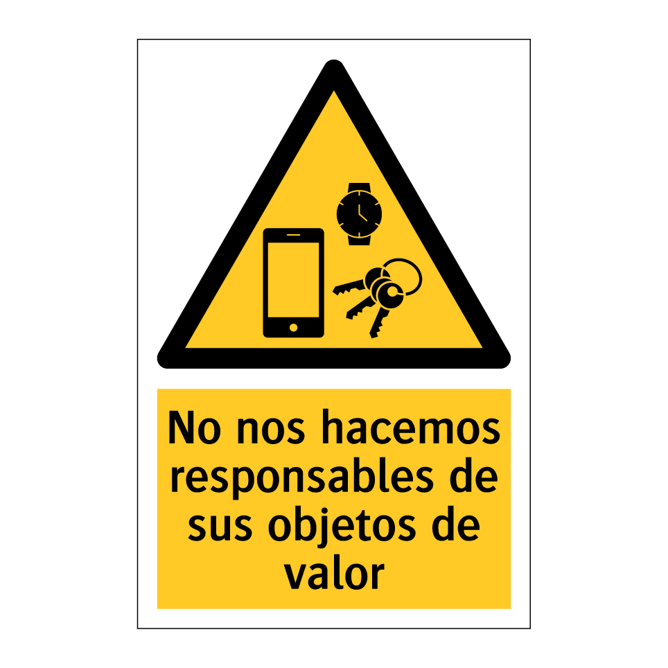 No nos hacemos responsables de sus objetos de valor
