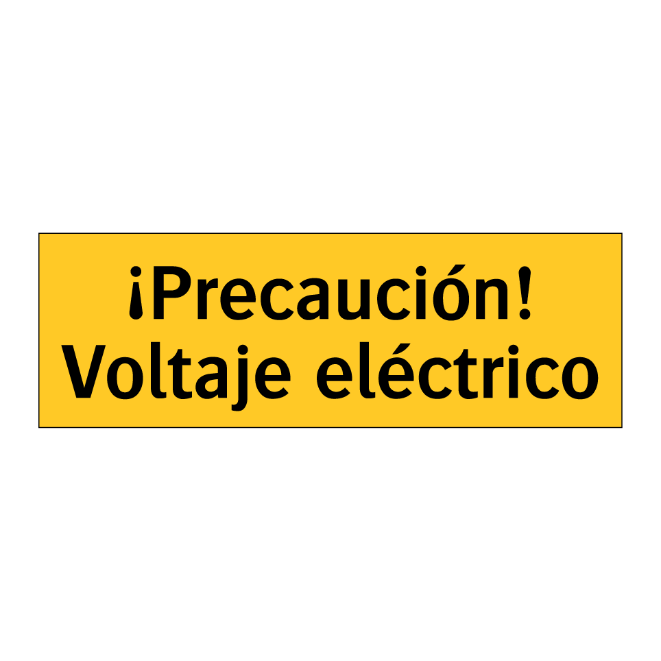 ¡Precaución! Voltaje eléctrico