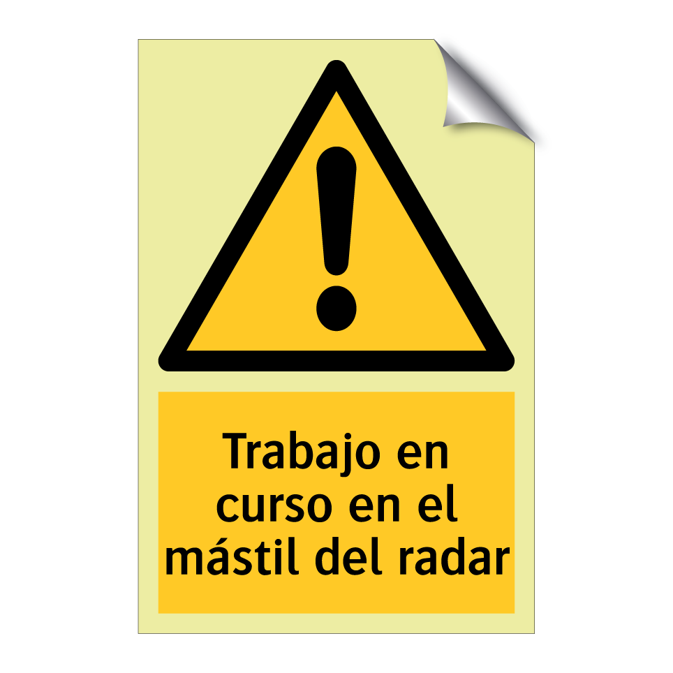 Trabajo en curso en el mástil del radar