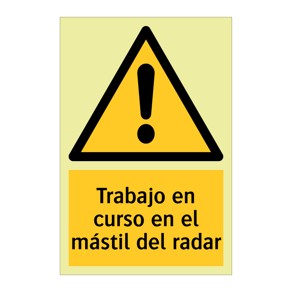 Trabajo en curso en el mástil del radar
