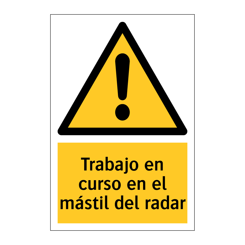 Trabajo en curso en el mástil del radar