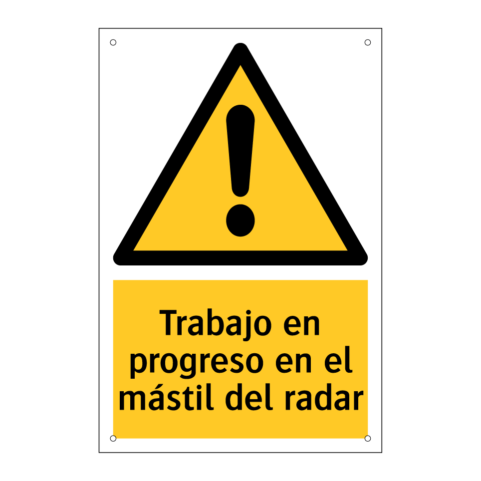 Trabajo en progreso en el mástil del radar