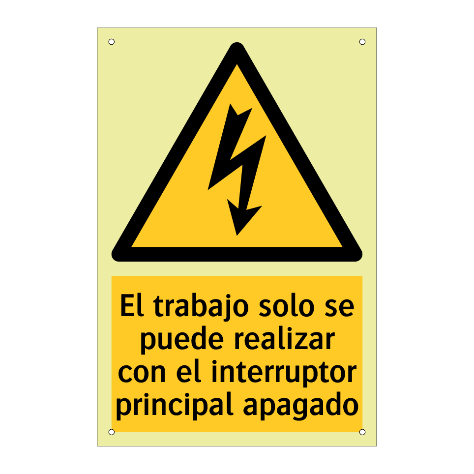 El trabajo solo se puede realizar con el interruptor principal apagado