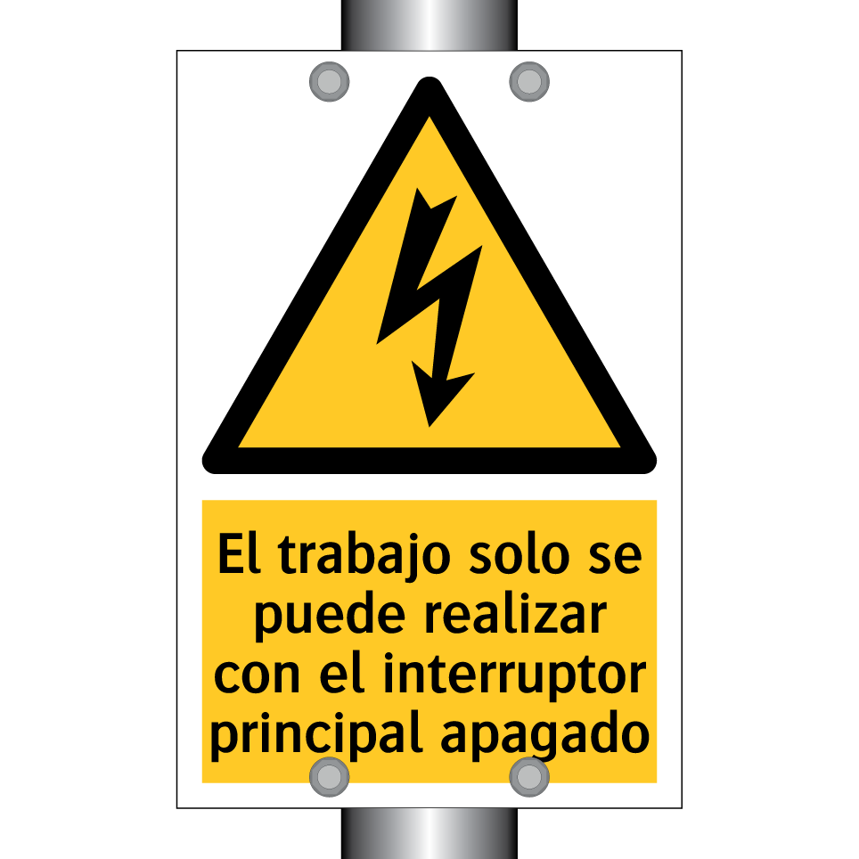 El trabajo solo se puede realizar con el interruptor principal apagado