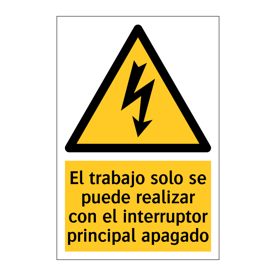 El trabajo solo se puede realizar con el interruptor principal apagado