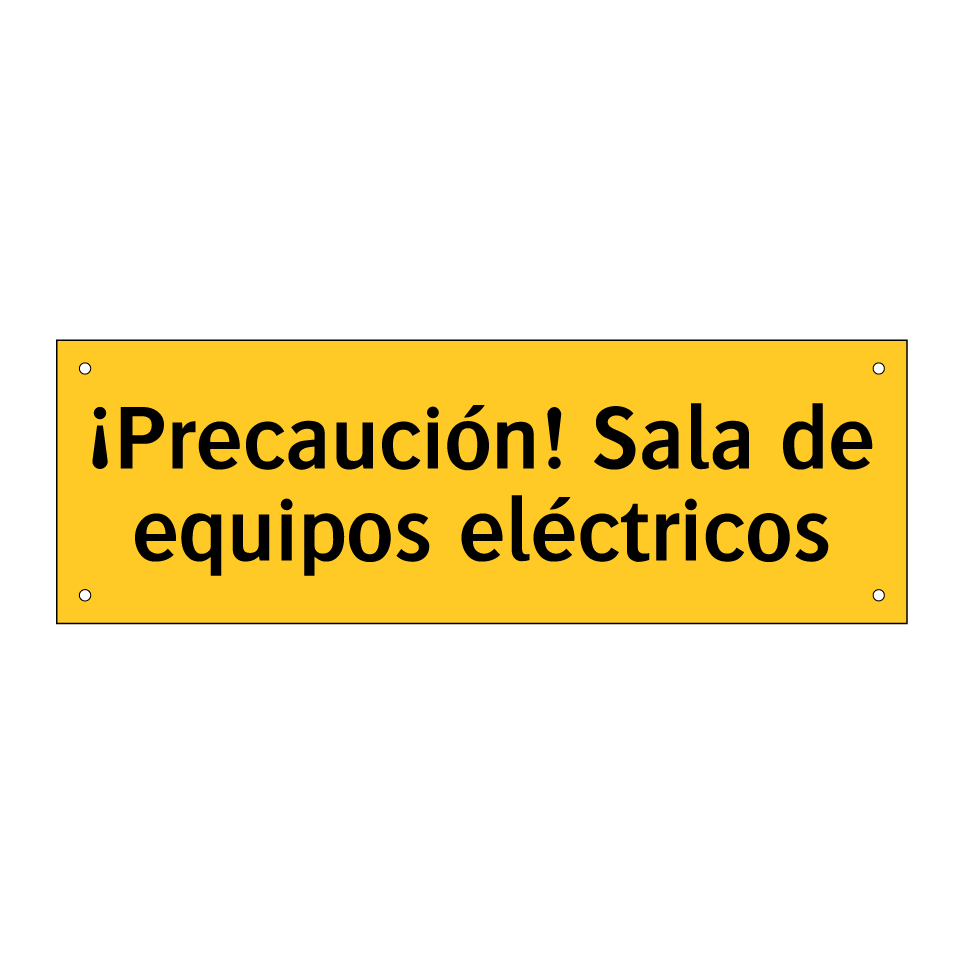 ¡Precaución! Sala de equipos eléctricos