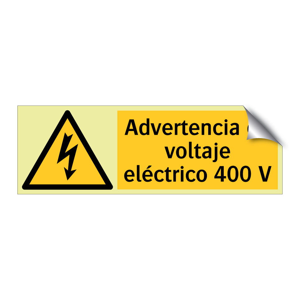 Advertencia de voltaje eléctrico 400 V