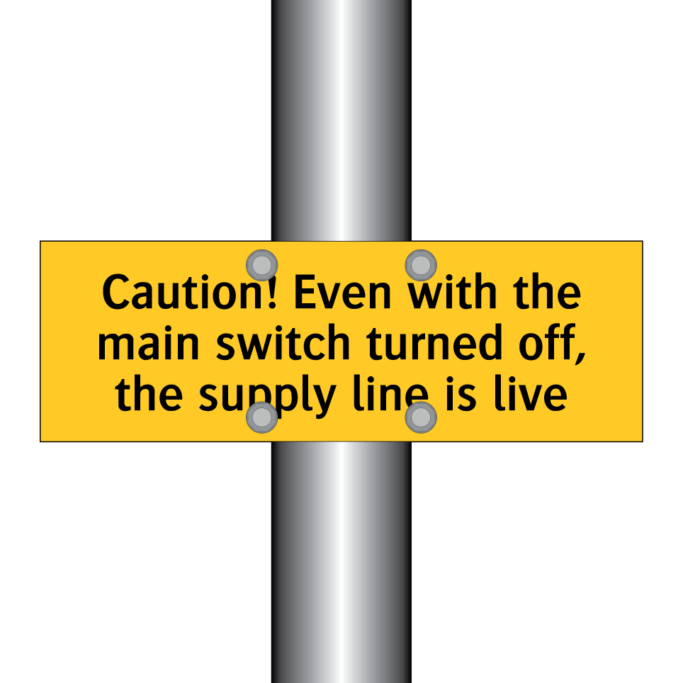 Caution! Even with the main switch turned off, the supply line is live