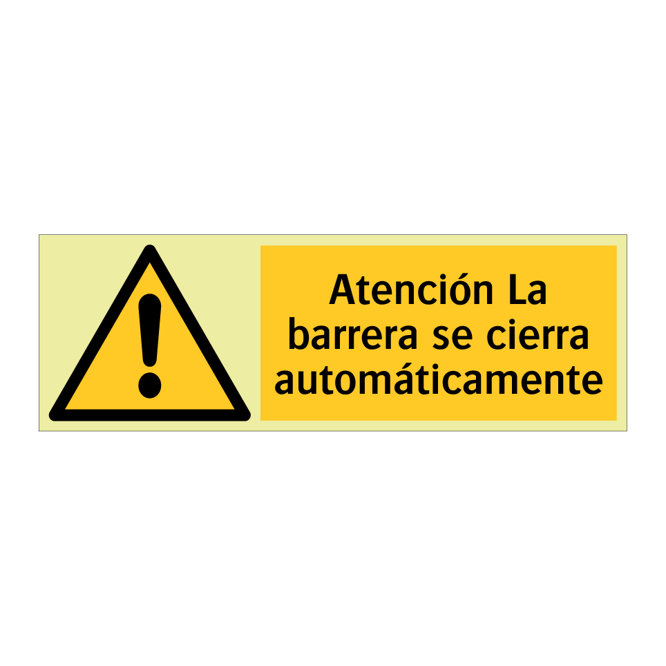 Atención La barrera se cierra automáticamente