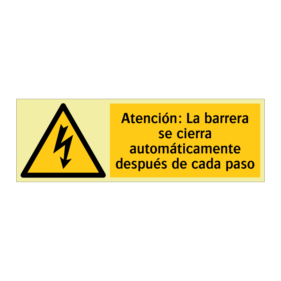 Atención: La barrera se cierra automáticamente después de cada paso