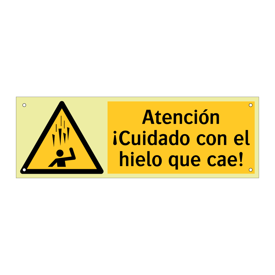 Atención ¡Cuidado con el hielo que cae!
