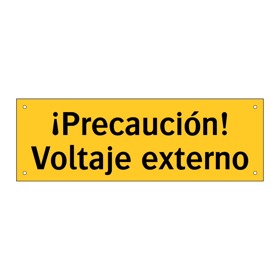 ¡Precaución! Voltaje externo