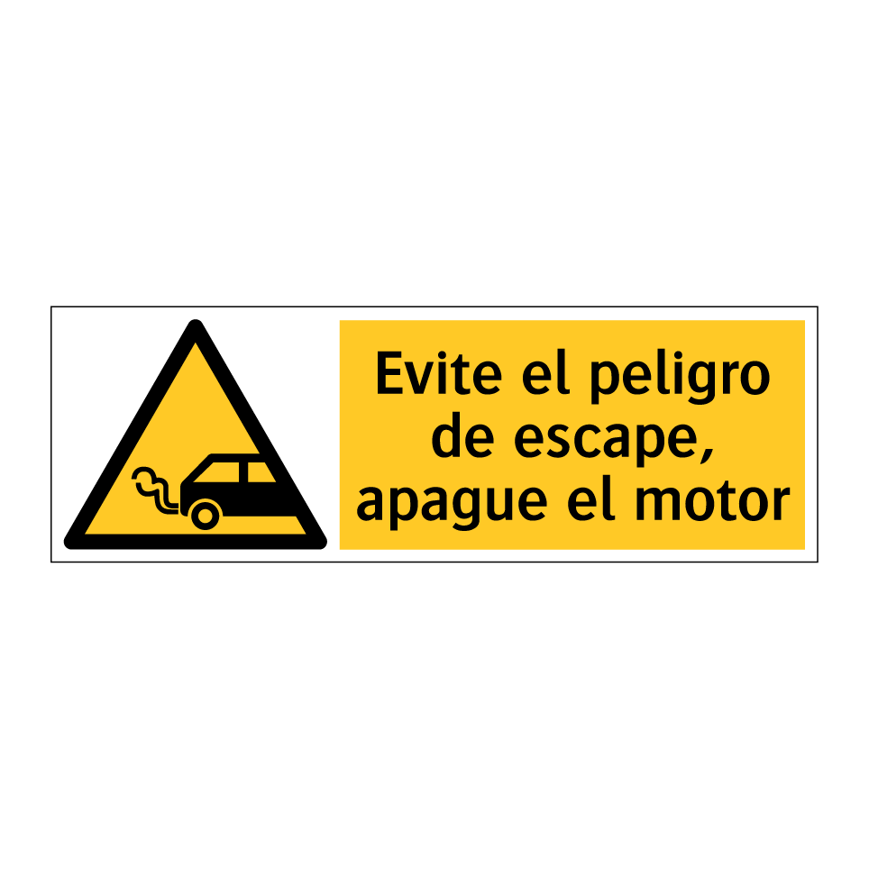 Evite el peligro de escape, apague el motor