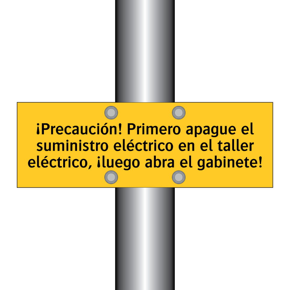 ¡Precaución! Primero apague el suministro eléctrico en el taller eléctrico, ¡luego abra el gabinete!