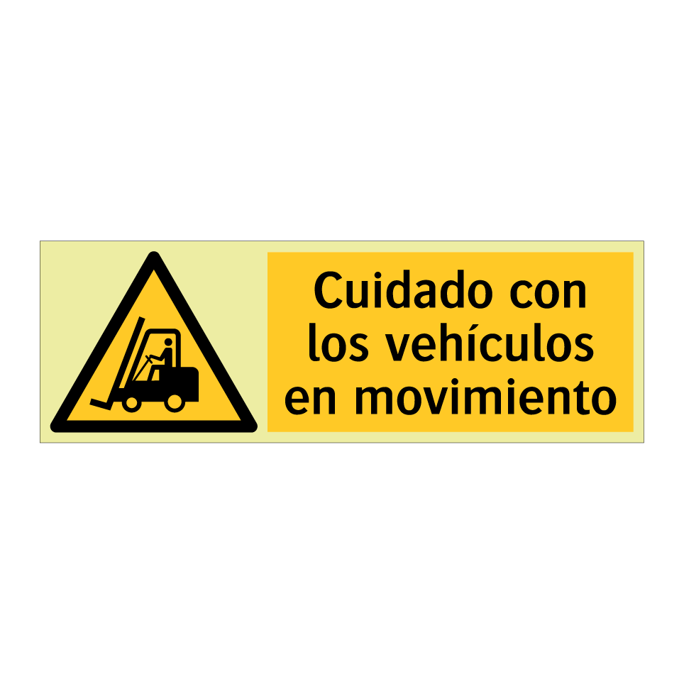 Cuidado con los vehículos en movimiento