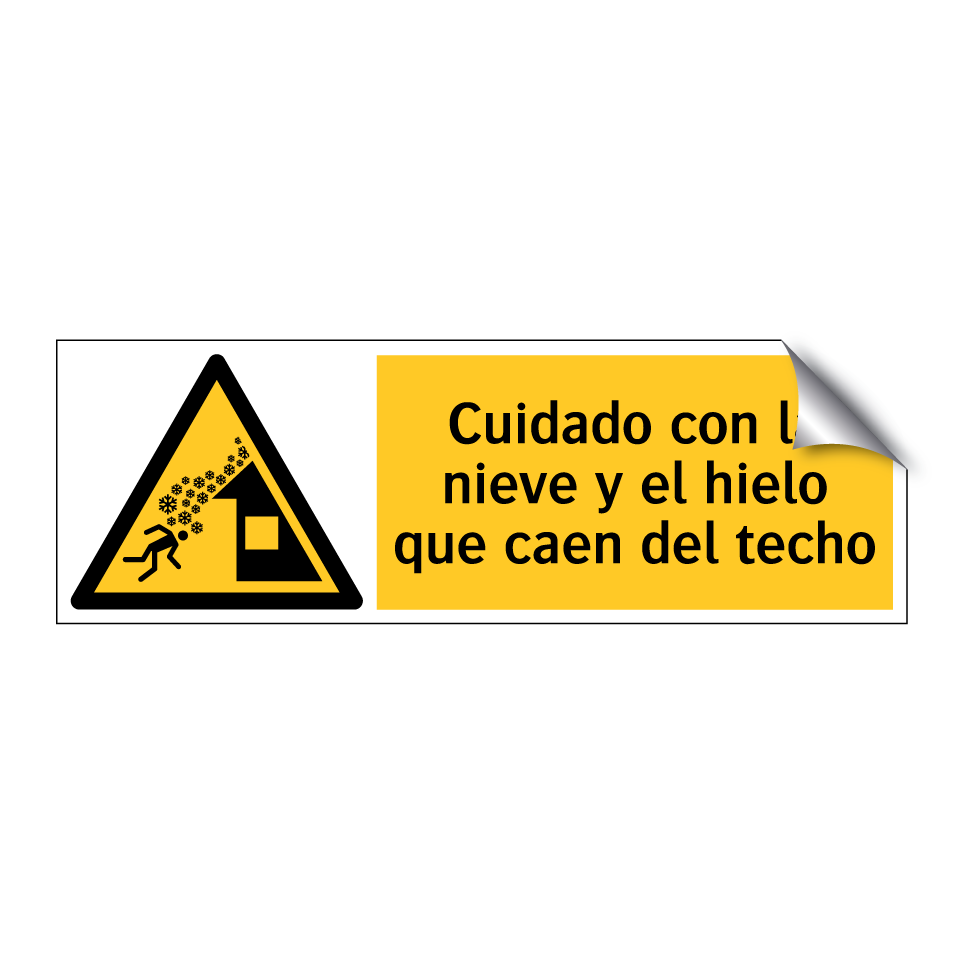 Cuidado con la nieve y el hielo que caen del techo