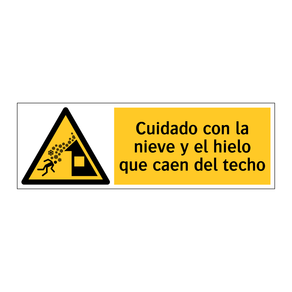 Cuidado con la nieve y el hielo que caen del techo