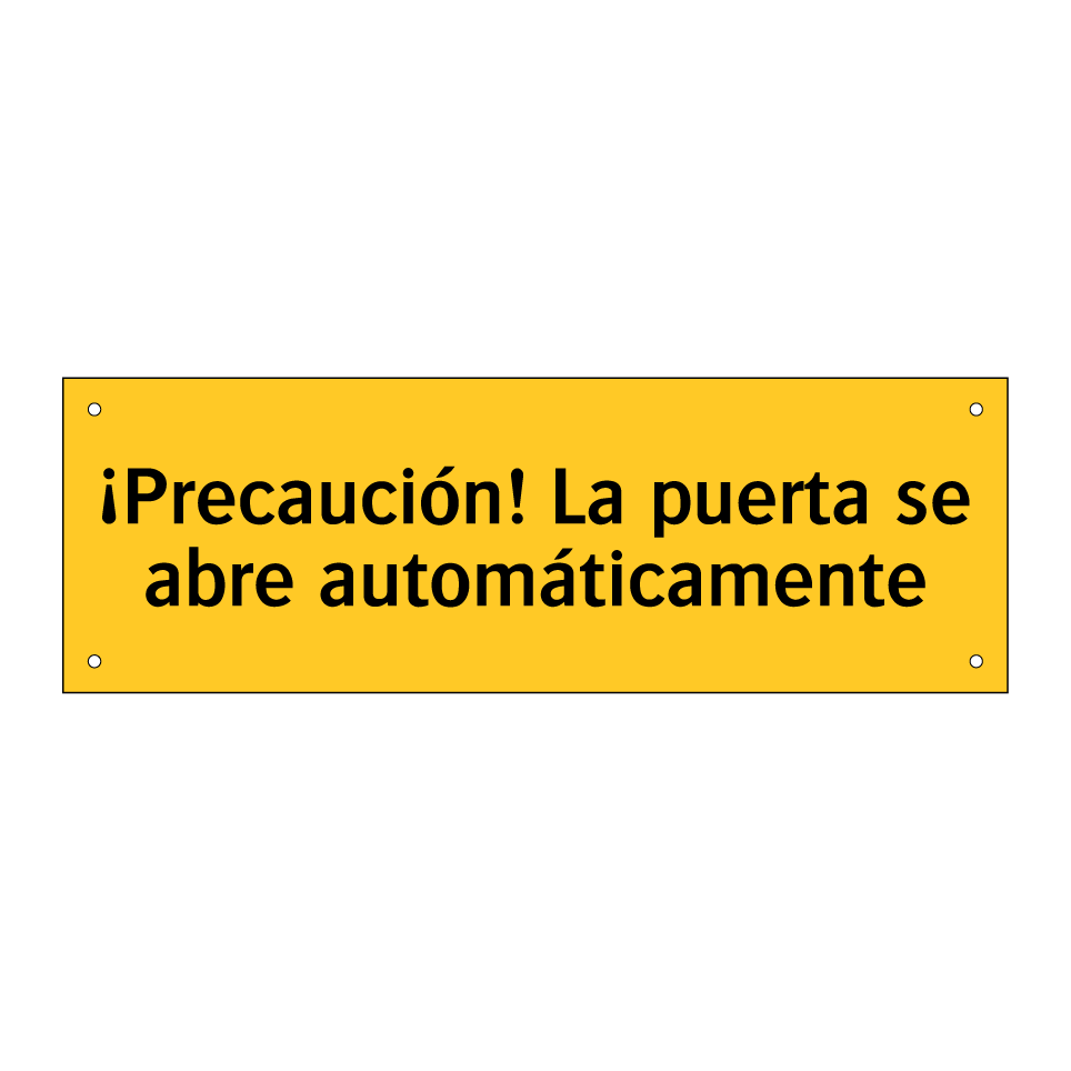 ¡Precaución! La puerta se abre automáticamente