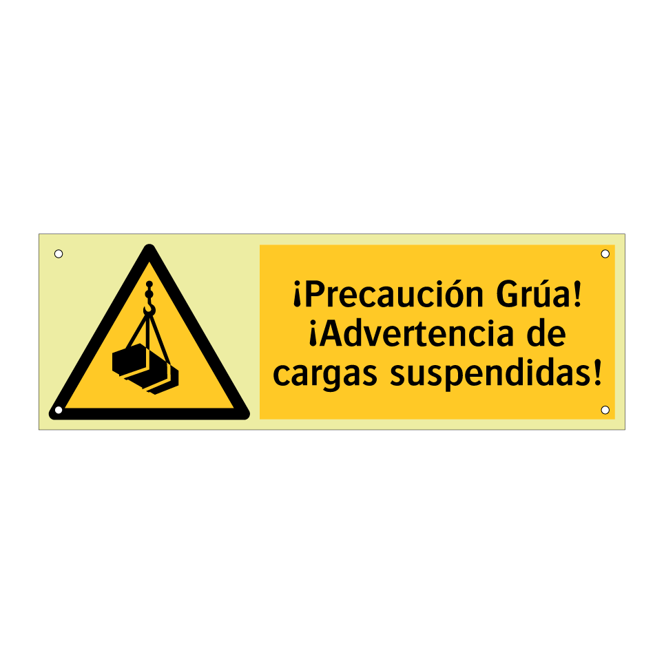 ¡Precaución Grúa! ¡Advertencia de cargas suspendidas!