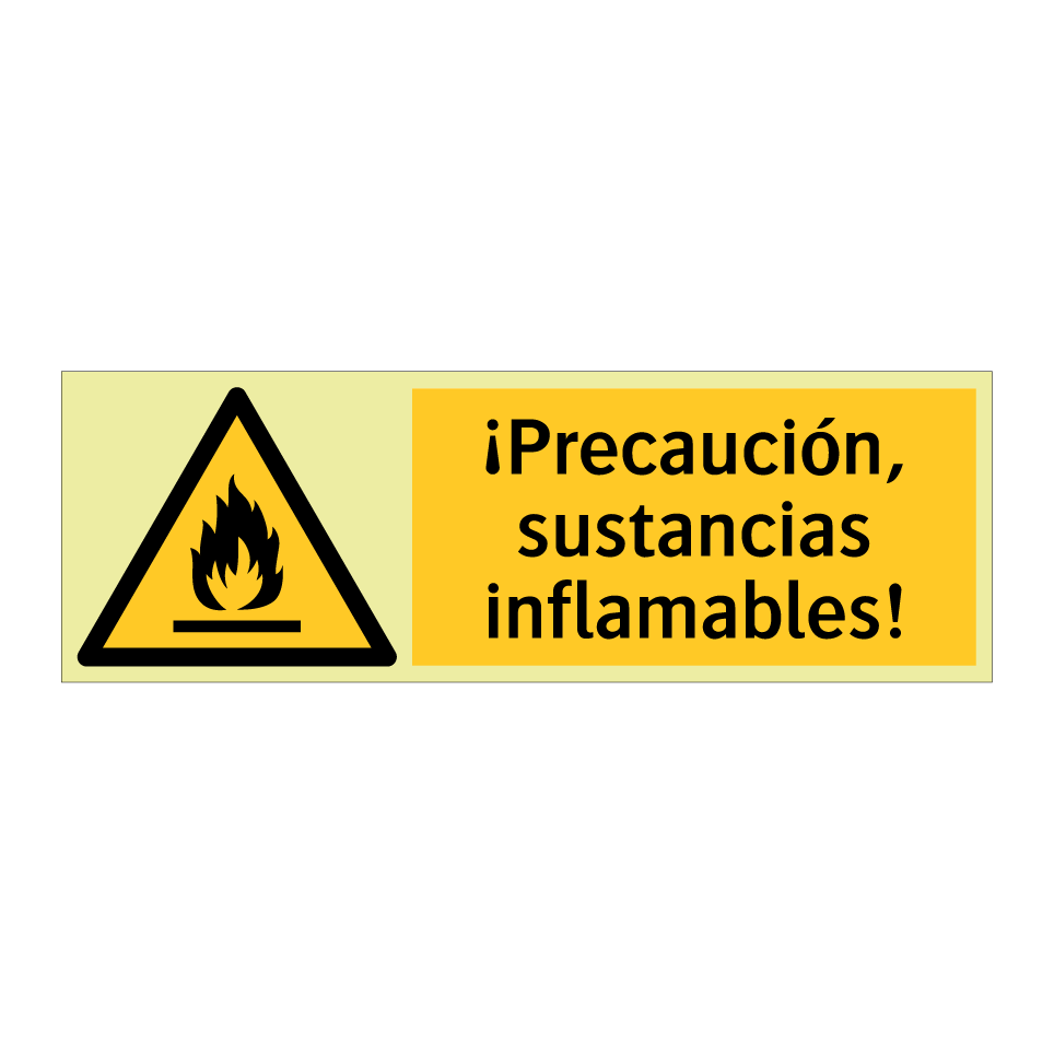 ¡Precaución, sustancias inflamables!