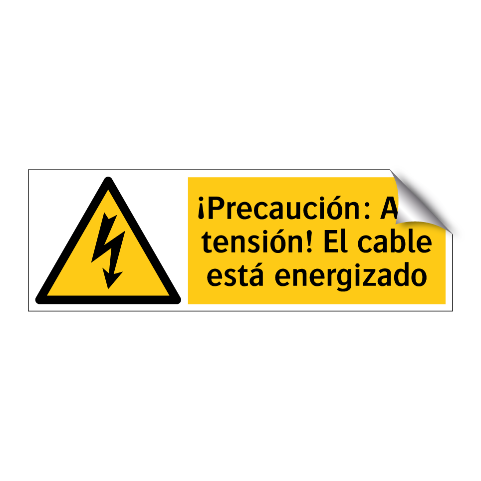¡Precaución: Alta tensión! El cable está energizado
