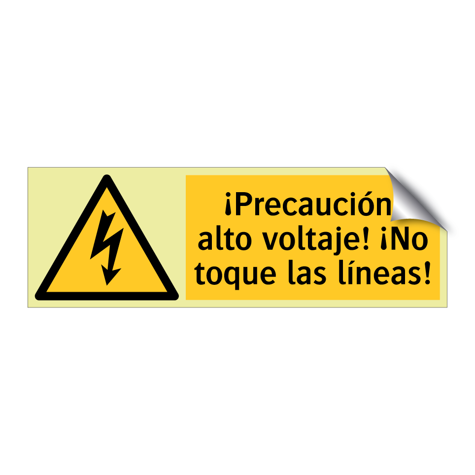 ¡Precaución, alto voltaje! ¡No toque las líneas!