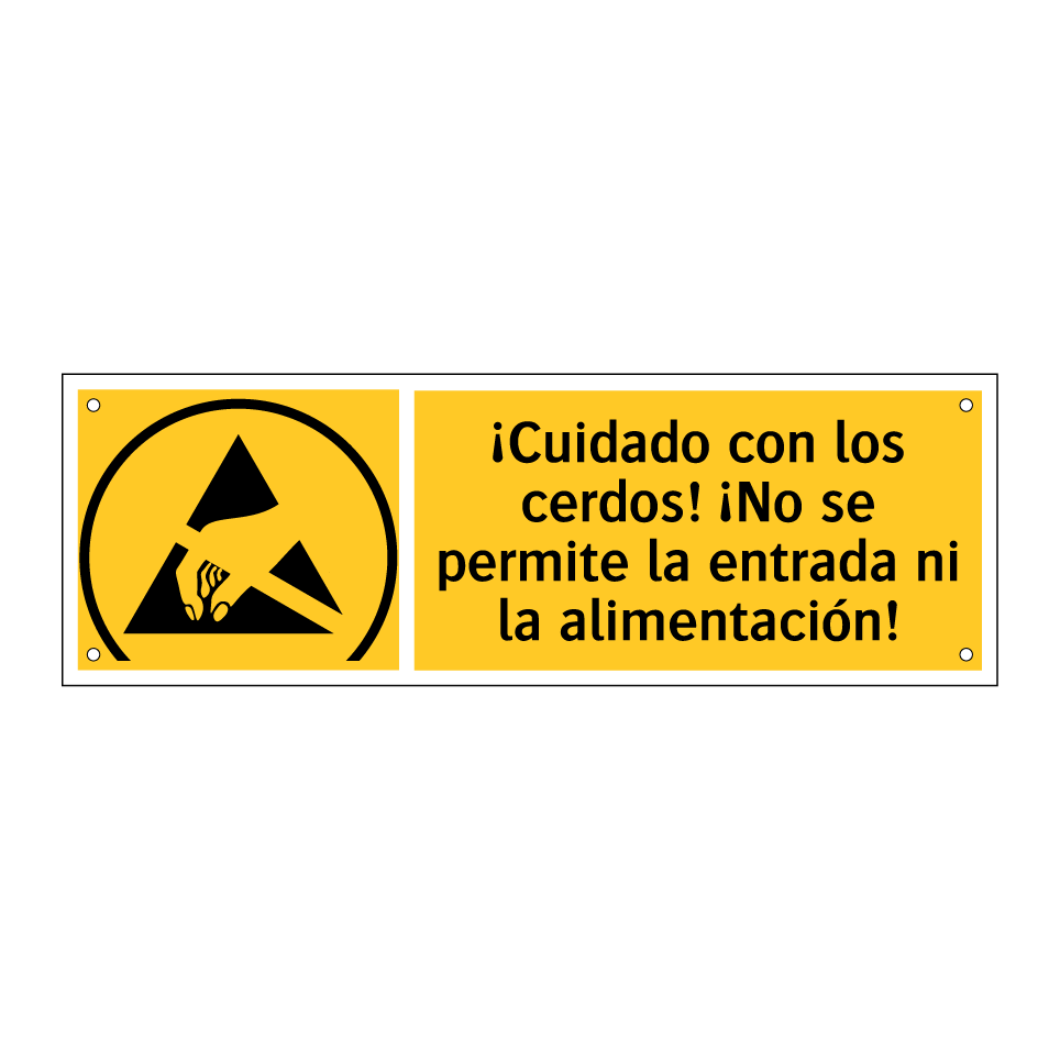¡Cuidado con los cerdos! ¡No se permite la entrada ni la alimentación!