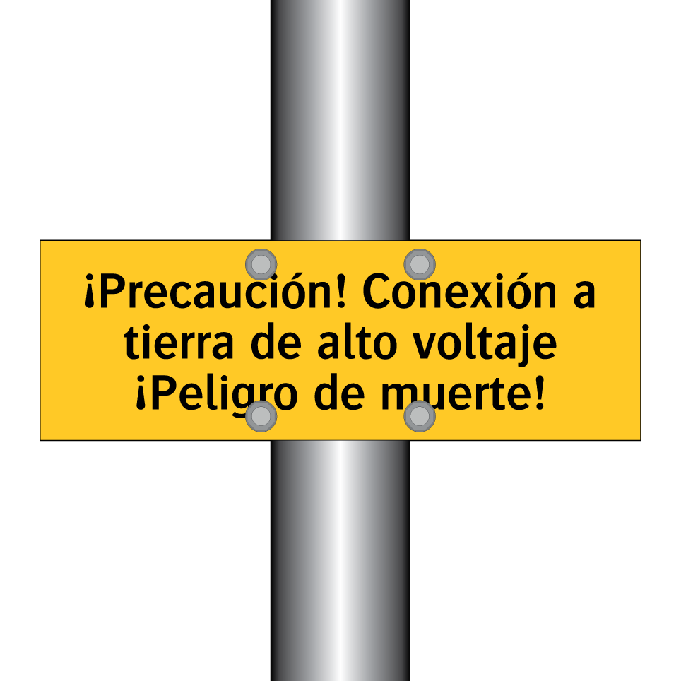 ¡Precaución! Conexión a tierra de alto voltaje ¡Peligro de muerte!