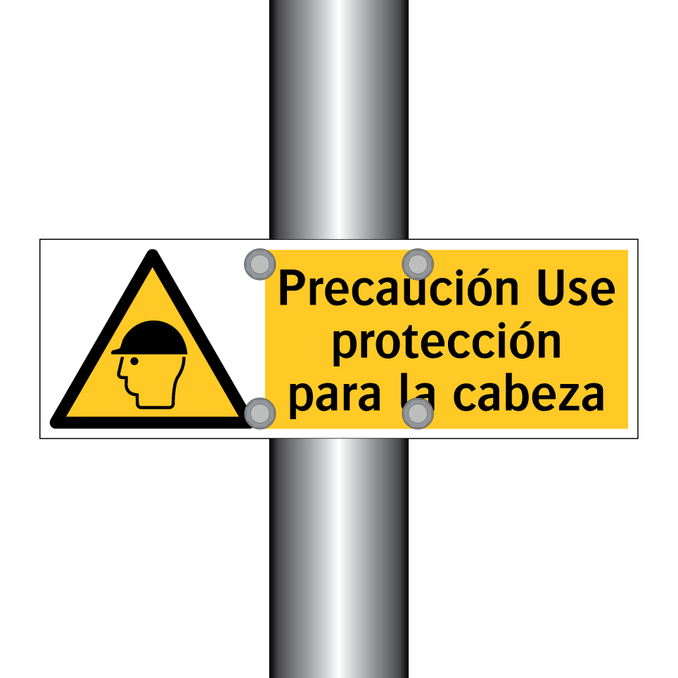 Precaución Use protección para la cabeza