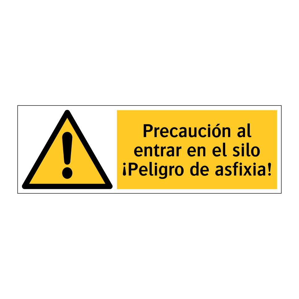Precaución al entrar en el silo ¡Peligro de asfixia!