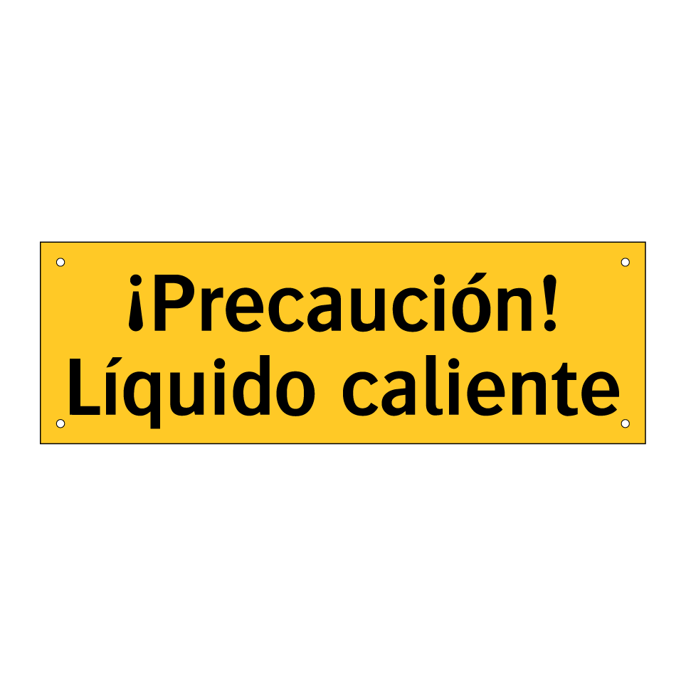 ¡Precaución! Líquido caliente