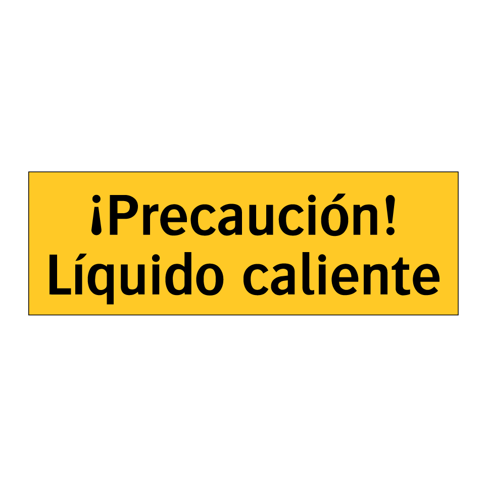 ¡Precaución! Líquido caliente